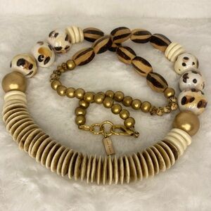 SHIVER + DUKE BEADED STATEMENT NECKLACE.